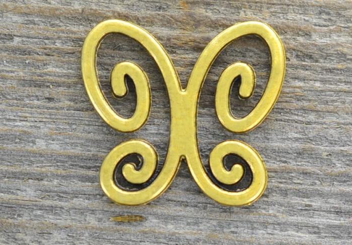 21223 Element ozdobny łącznik motylek w kolorze złota