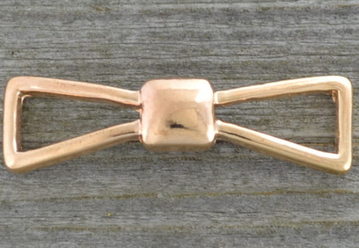 -1214 Element ozdobny łącznik kokarda w kolorze różowego złota