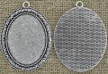30182 Ozdobna baza medalionu w kolorze srebrnym na kaboszon 40*30mm