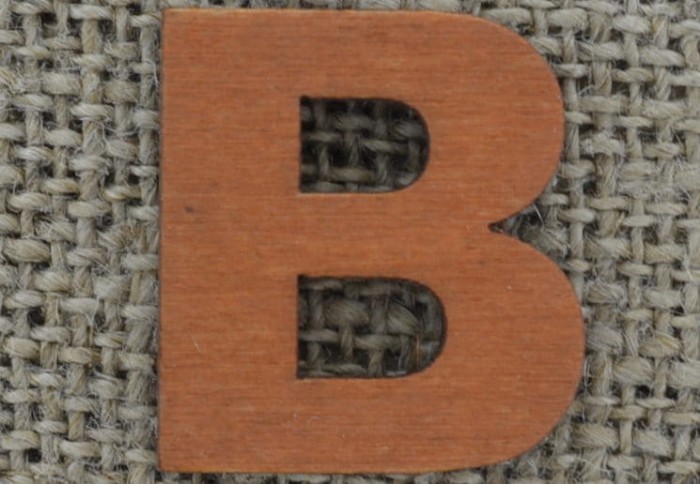 [873137] Element ozdobny literka drewniana "B" 5szt