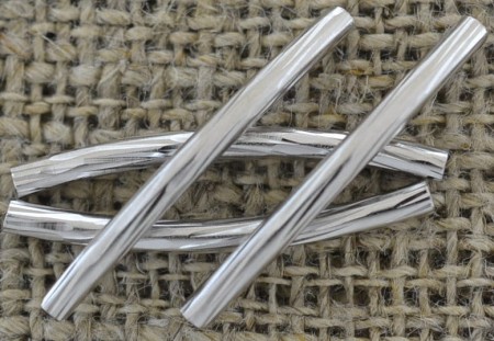 [57196] Rurka ozdobna kolor srebrny 24mm 10szt