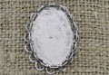 30170 Ozdobna baza medalionu w kolorze srebra na kaboszon 25*18mm