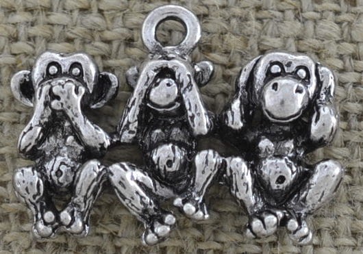 Zawieszka mała małpki kolor srebra