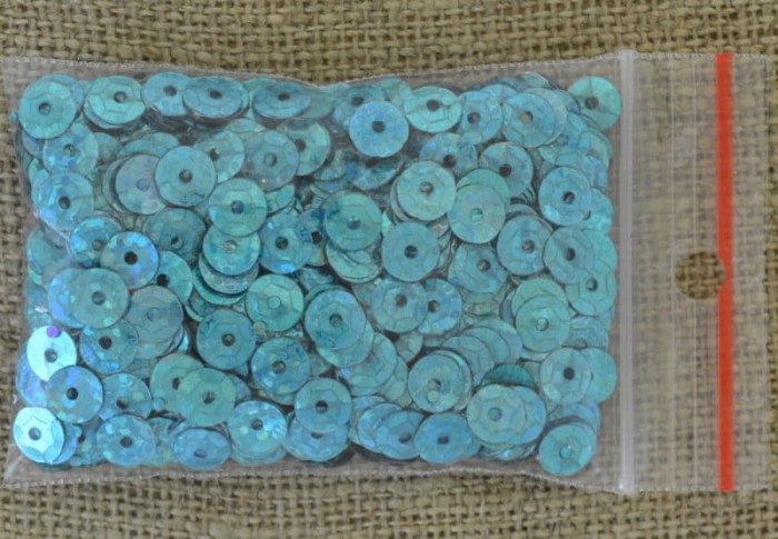  [55521] Cekiny łamane turkusowe 6mm 12 gram