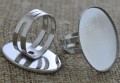 50305 Ozdobna baza pierścionka w kolorze srebrnym na kaboszon 25*18mm