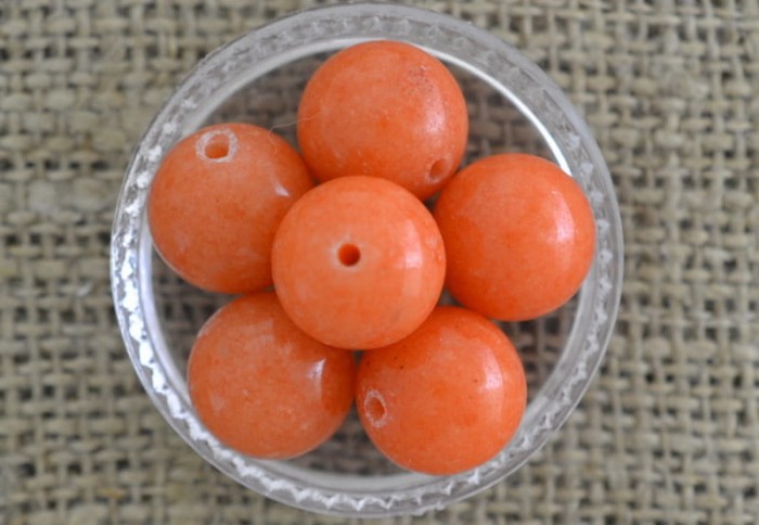 [240527] Kamień naturalny jadeit 10mm pomarańczowy 2szt