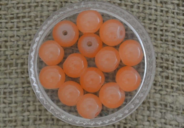 Koralik szklany perełka 6mm pomarańczowa 10szt