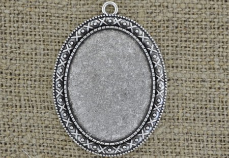 [30182] Baza medalionu srebrna na kaboszon 40*30mm