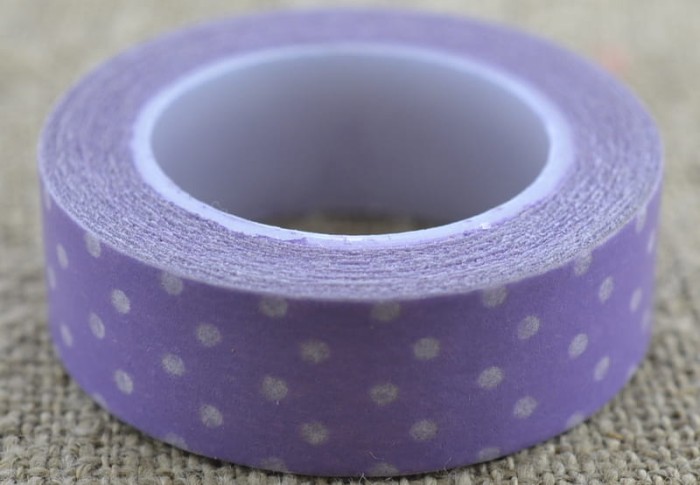 60607 Taśma papierowa samoprzylepna washi tape fioletowa 10m