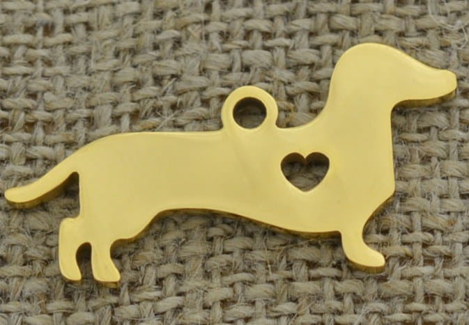 [307440] Zawieszka mała ze stali nierdzewnej pies w kolorze złotym