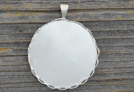 [50121] Baza medalionu srebrna kaboszon 25mm