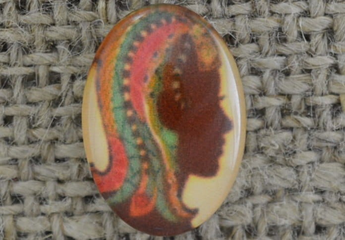  046359 Kaboszon szklany z obrazkiem 14*10mm znaki zodiaku- Panna