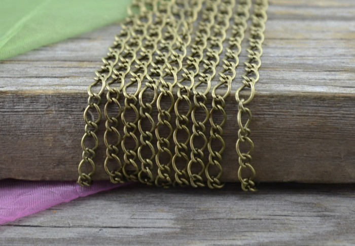 11147 Łańcuszek ozdobny anchor 4*6mm w kolorze brązu