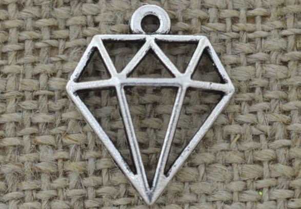 Zawieszka mała diament kolor srebrny