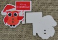  [ś07305] Guzik drewniany ozdobny sowa z tabliczką "Merry CHRISTMAS!" 2szt