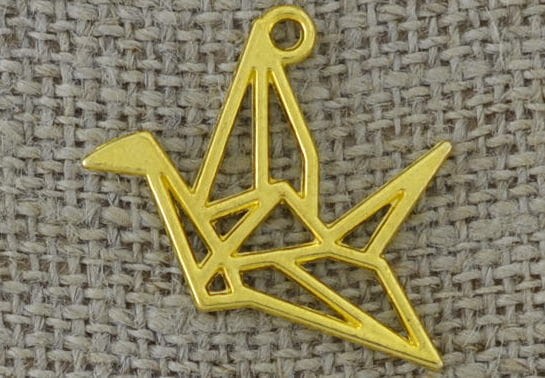 Zawieszka mała ptak origami kolor złota 2szt