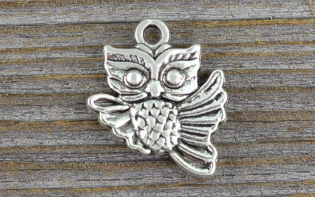 [30734] Zawieszka mała sówka kolor srebra 2szt