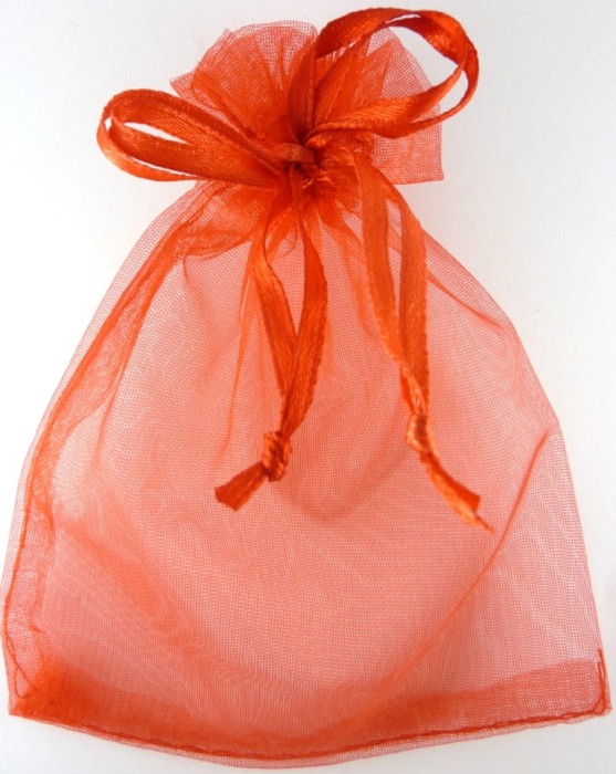 Torebka z organzy 10*12cm czerwona