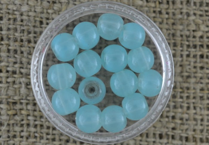 71248 Koralik szklany perełka gładka 6mm błękitna 20szt