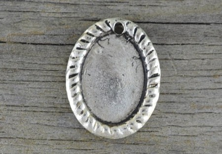 [30137] Baza medalionu srebro na kaboszon 14*10mm