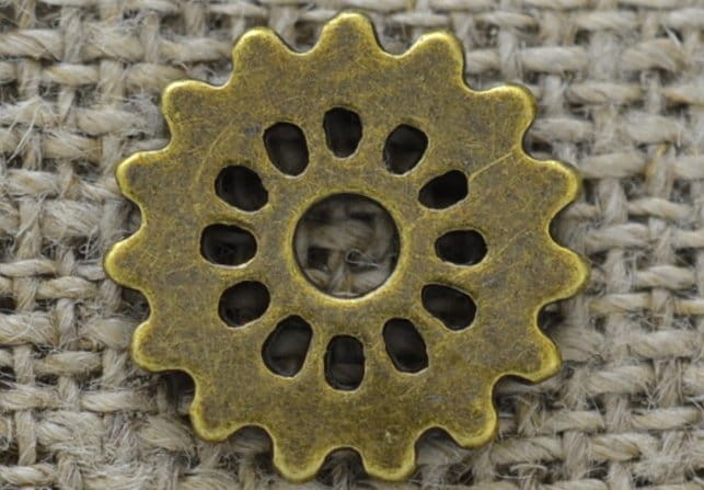 11297 Element ozdobny rozeta płaska w kolorze brązu