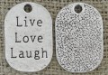 [307201] Zawieszka mała z napisem "Live Love Laugh" w kolorze srebrnym