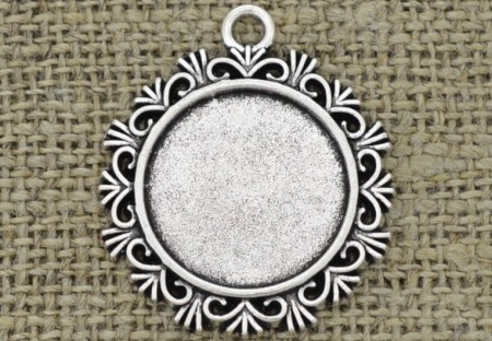[30192] Baza medalionu srebrna na kaboszon 20mm
