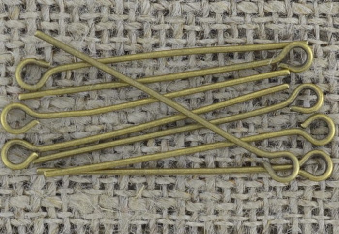 [10917] Haczyki biżuteryjne kolor brąz 30mm 80szt