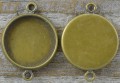 101149 Klasyczna baza medalionu łącznik w kolorze brązu na kaboszon 14mm