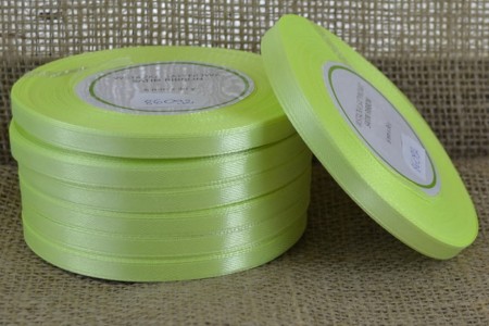 [86092] Wstążka satynowa 6mm 32mb limonkowa