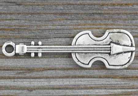 [30851] Zawieszka duża skrzypce kolor srebra