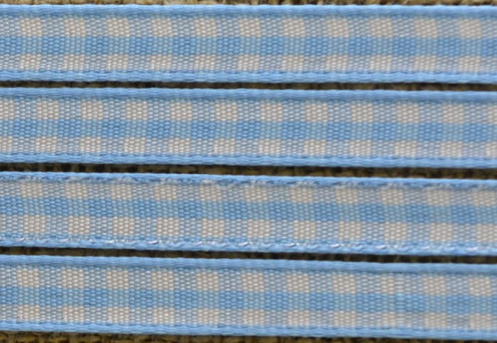 0066110 Wstążka rypsowa w kratkę błękitna 8mm 1met