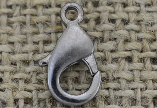 {31520} Karabińczyk 12mm klasyczny w kolorze ciemnego srebra 10szt