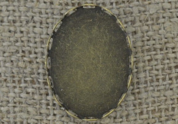 [10201] Baza broszki kolor brąz kaboszon 25*18mm