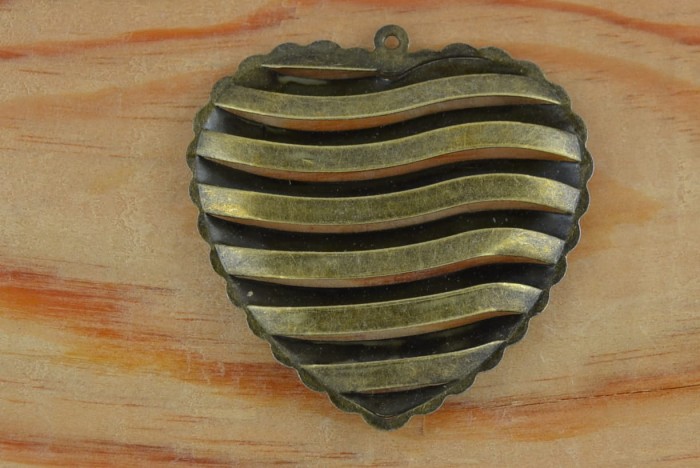 {10858} Zawieszka serce ażurowe duże 55mm