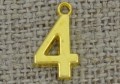 Zawieszka mała cyferka "4" kolor złota