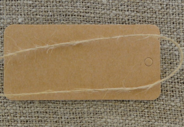 07128 Papierowe metki z ozdobnym sznurkiem 78*38mm 3szt beżowe