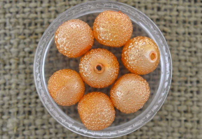 70527 Koralik szklany perełka szroniona 8mm brzoskwiniowa 10szt