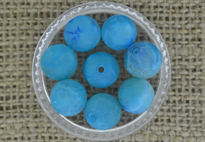 [240233] Kamień naturalny agat 8mm błękitny