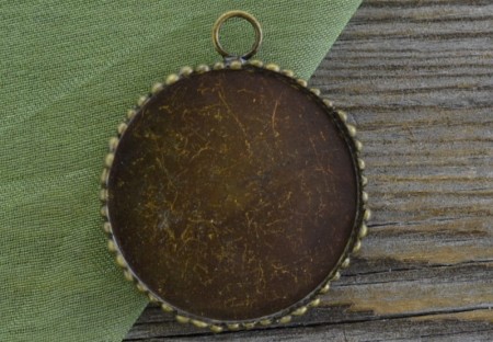 [10186] Baza medalionu kolor brąz na kaboszon 25mm