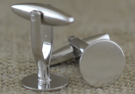 [31723] Bazy spinek do mankietów srebrne z tarczą 12mm