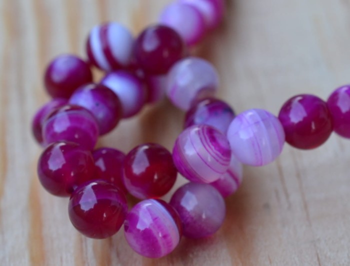 240208 Kamień naturalny agat 8mm różowy