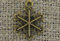 ś07278 Zawieszka mała płatek śniegu w kolorze brązu