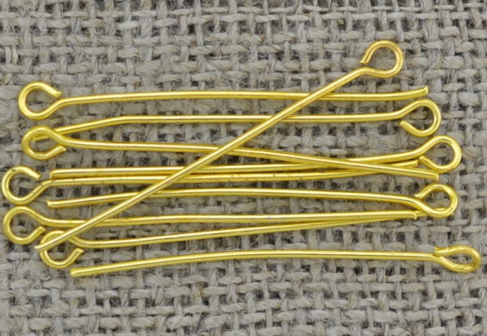 [20908] Haczyki biżuteryjne kolor złoty 35mm 70szt