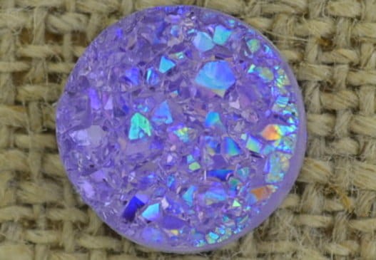  [046340] Kaboszon brokatowy druzy fioletowy 12mm