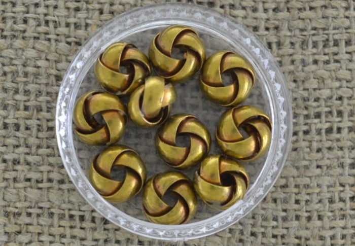 [21276] Koralik ozdobny w kolorze złotym 8mm