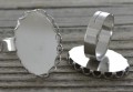 50339 Ozdobna baza pierścionka w kolorze srebrnym na kaboszon 25*18mm