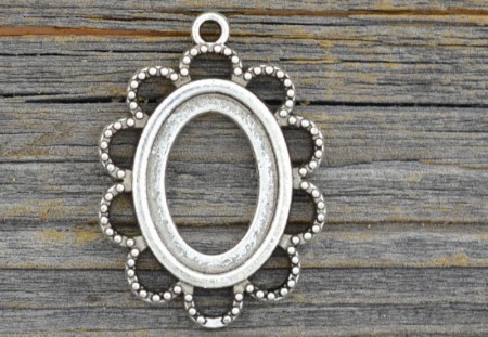 [50117] Baza medalionu srebrna na kaboszon 18*13mm