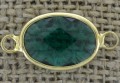 [21294] Element ozdobny łącznik z cyrkonią w kolorze szmaragdowym