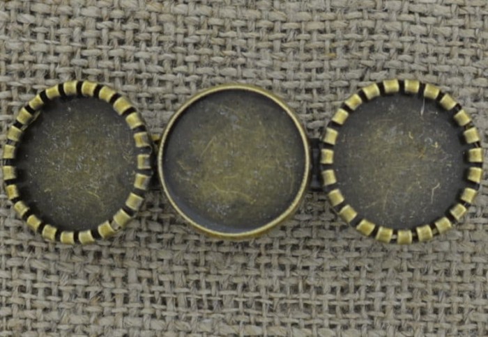 10513 Ozdobna baza spinki do włosów w kolorze brązu na kaboszony 16mm